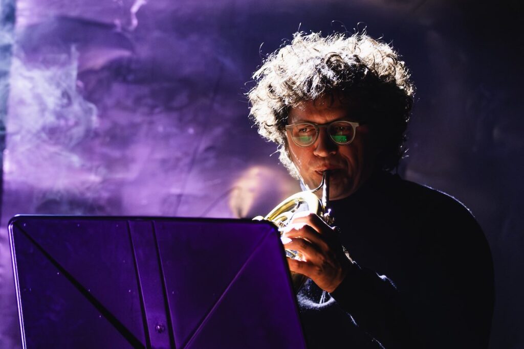 Apparat brass quartet performs Bergrún Snæbjörnsdóttir’s "Intraloper" at Dark Music Days 2026 -- Photo by Sunna Ben