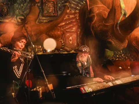 Claire Chase and Terry Riley -- Courtesy of artist