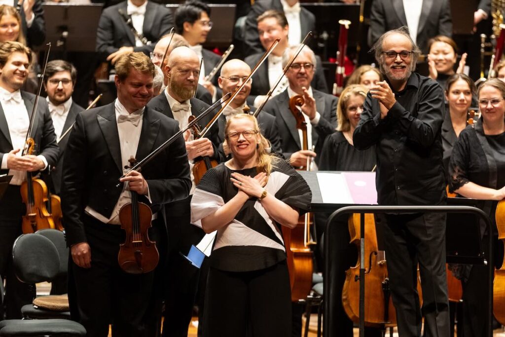 Kristine Tjøgersen with the Oslo Philharmonic at the premiere of "Wolpertinger" -- Photo by Nabeeh Samaan